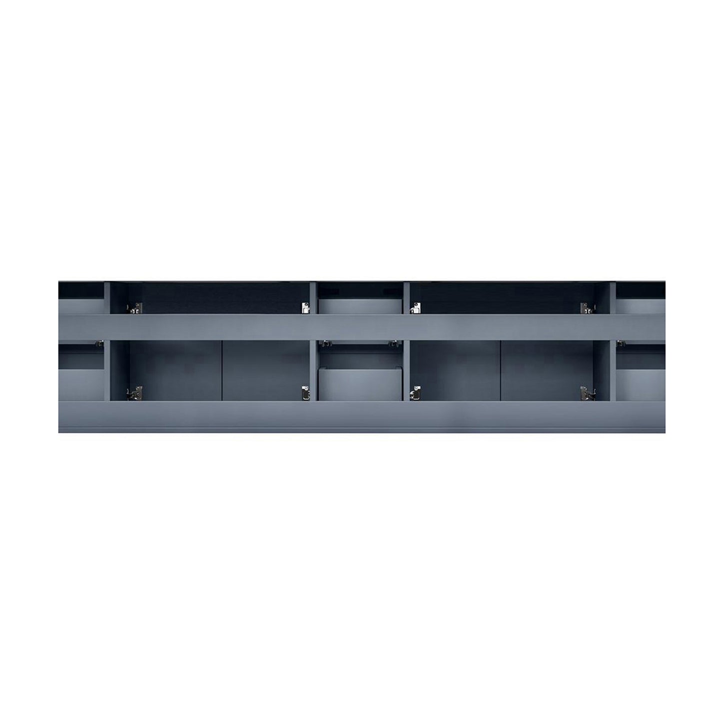 Geneva 84" Dark Grey Double Vanity, no Top and 36" LED Mirrors