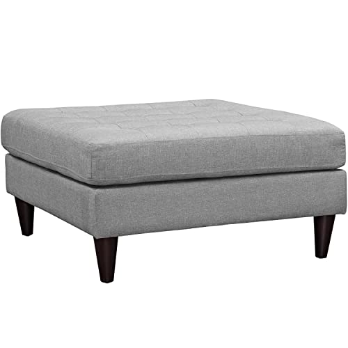 Modway Empress Mid-Century Modern Upholstered Fabric Ottoman In Wheatgrass