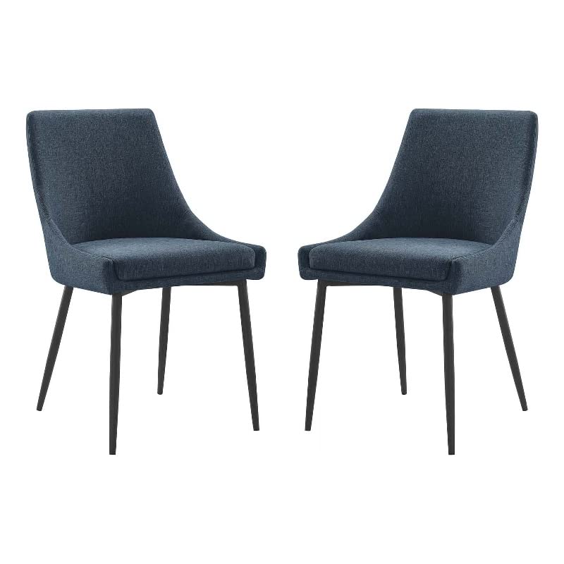 Modway Viscount Upholstered Fabric Side Dining Chairs Set of 2