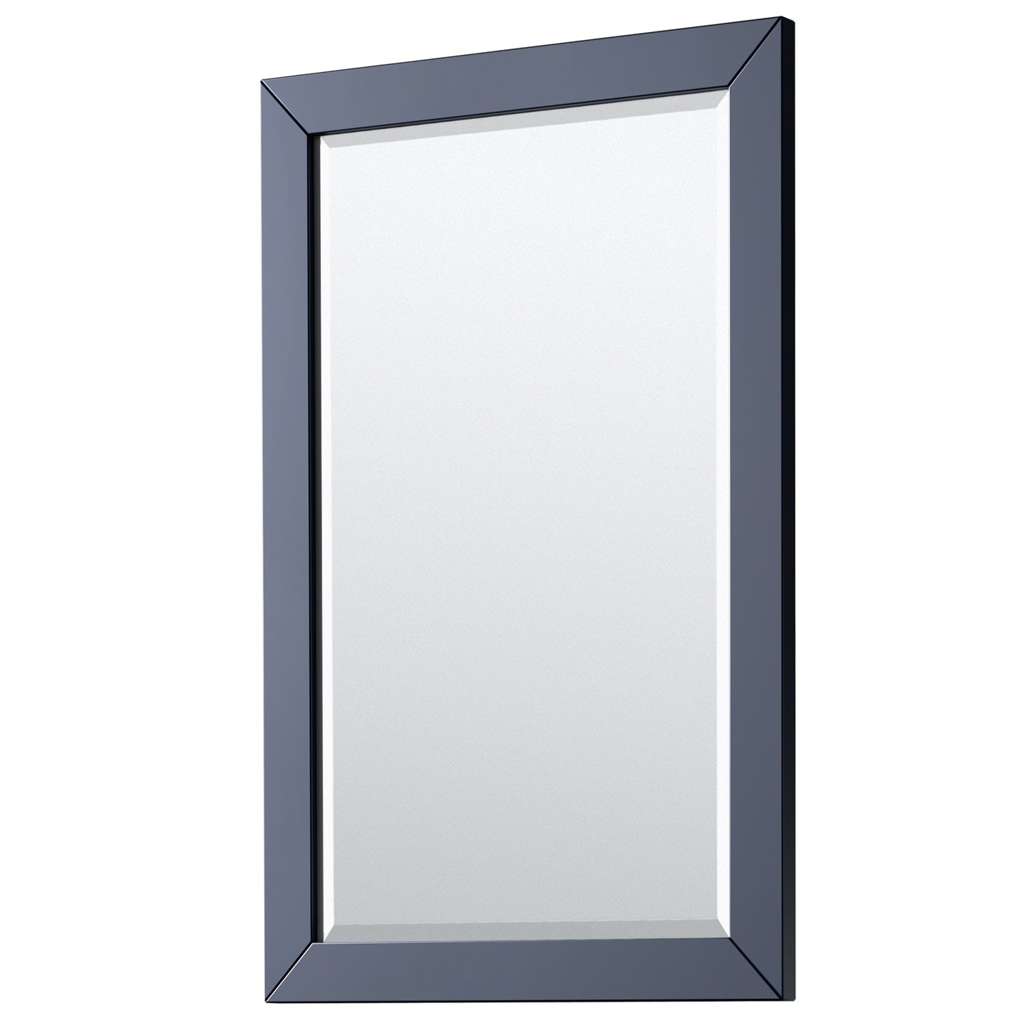 Daria 30 Inch Single Bathroom Vanity in Dark Blue, No Countertop, No Sink, Matte Black Trim, 24 Inch Mirror