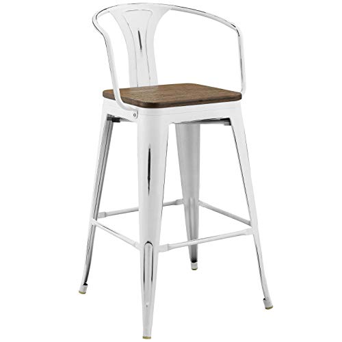 Modway Promenade Bar Stool Set of 2, Brown