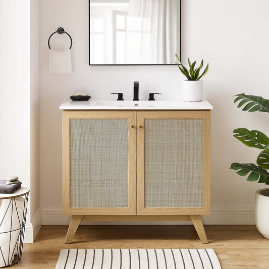 Modway Soma 36” Bathroom Vanity in Oak White