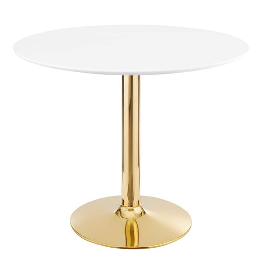 Verne 35" Dining Table Gold White