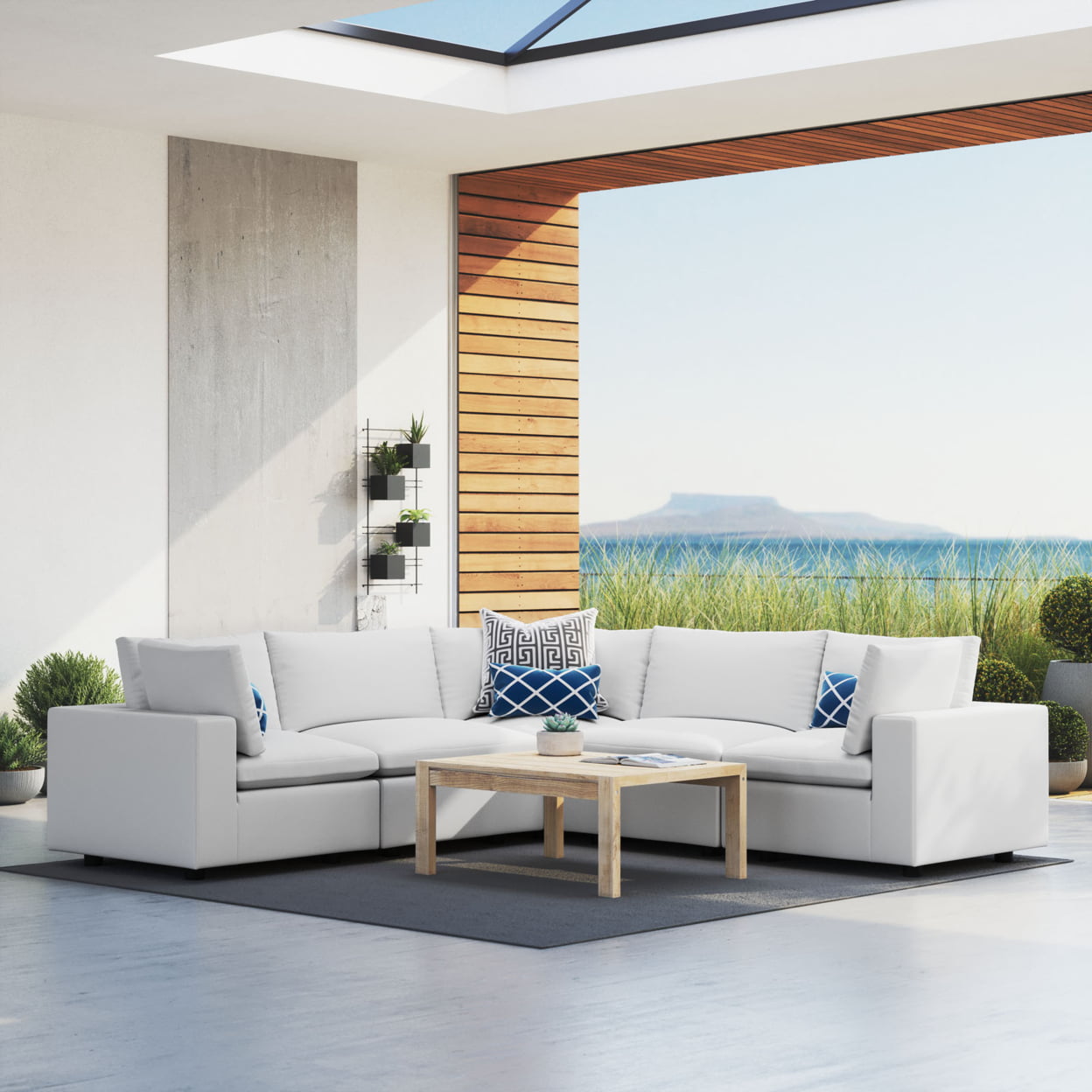 Commix 5-Piece Sunbrella Outdoor Patio Sectional Sofa-EEI-5590