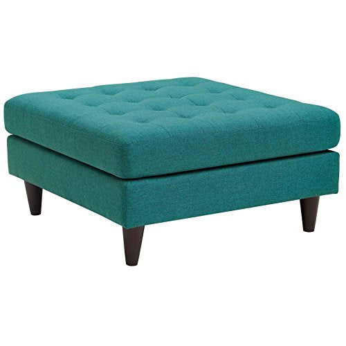 Modway Empress Mid-Century Modern Upholstered Fabric Ottoman In Wheatgrass