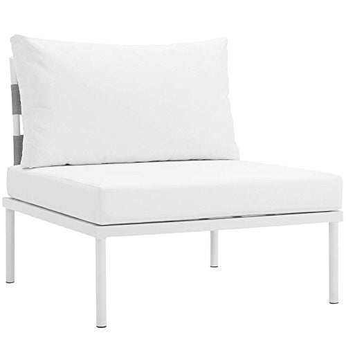 Modway Harmony Outdoor Patio Aluminum Armless Chair White