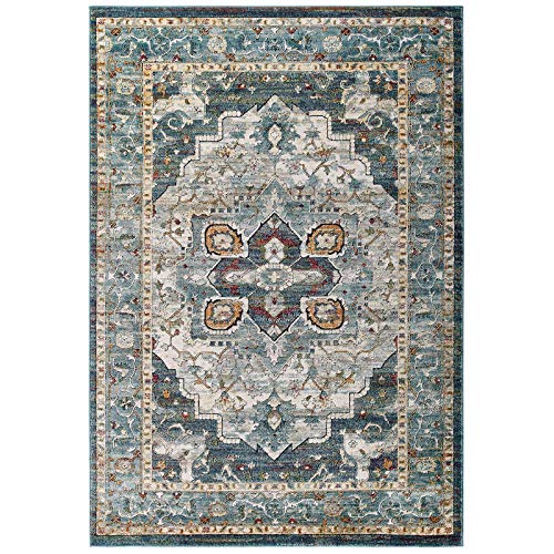 Modway Tribute Diantha Distressed Vintage Floral Persian Medallion Area Rug