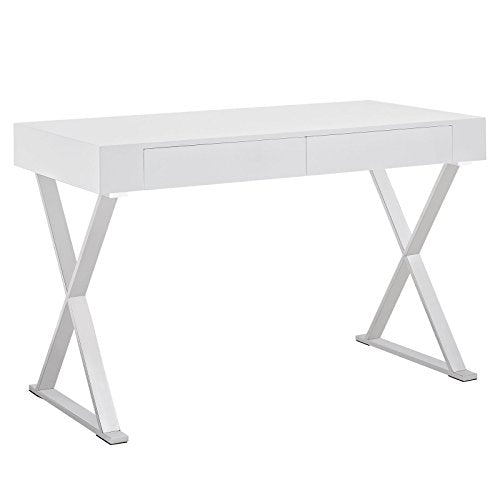 Modway Sector Office Desk, White Gold