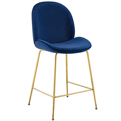 Modway EEI-3548-GRY Scoop Gold Stainless Steel Leg Performance Velvet