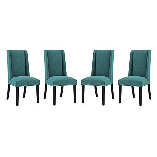 Modway Baron Modern Tall Back Wood Upholstered Fabric Parsons Kitchen and Dining Room Chair