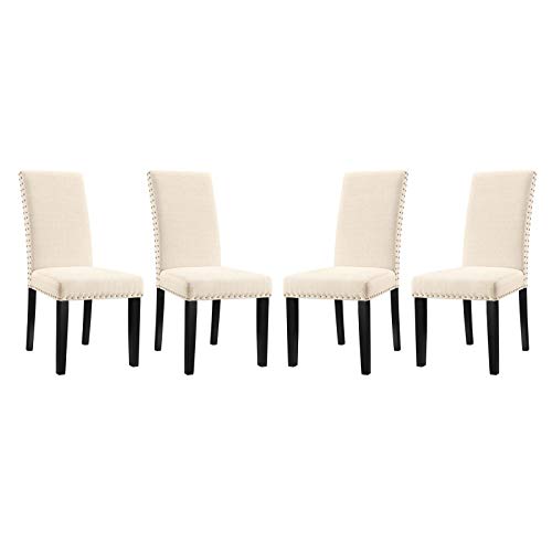 Modway Parcel Dining Fabric Side Chair in Gray