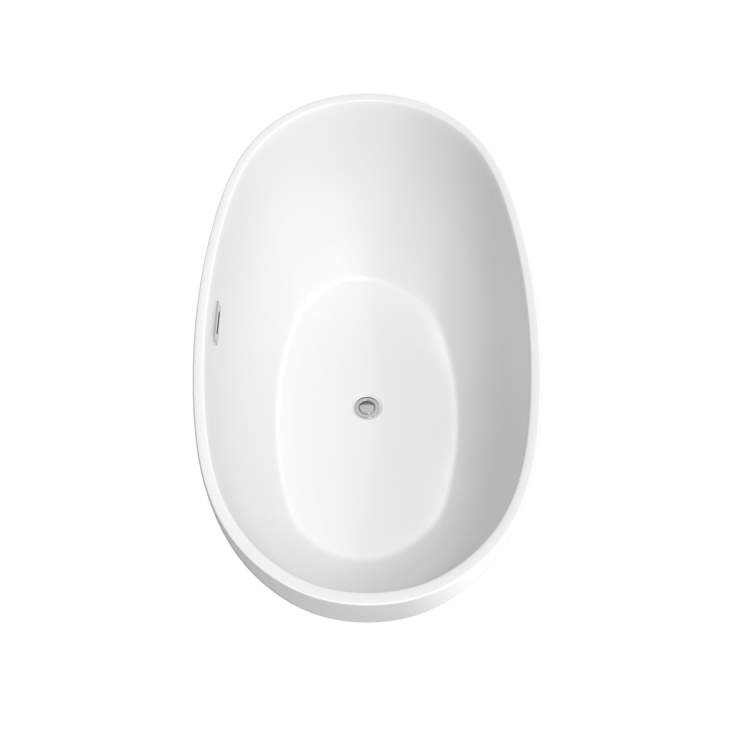 Juno 59 Inch Freestanding Bathtub in Matte White with Polished Chrome Trim and Floor Mounted Faucet in Matte Black