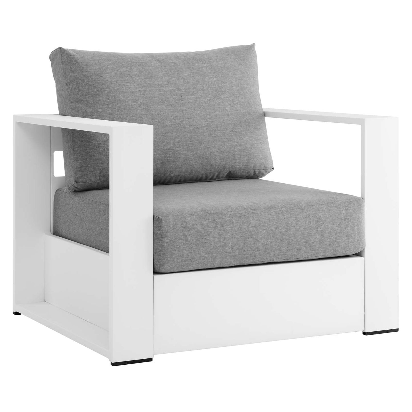 Modway Tahoe White Gray Aluminum Patio 2-Piece Armchair Set EEI-5751-WHI-GRY