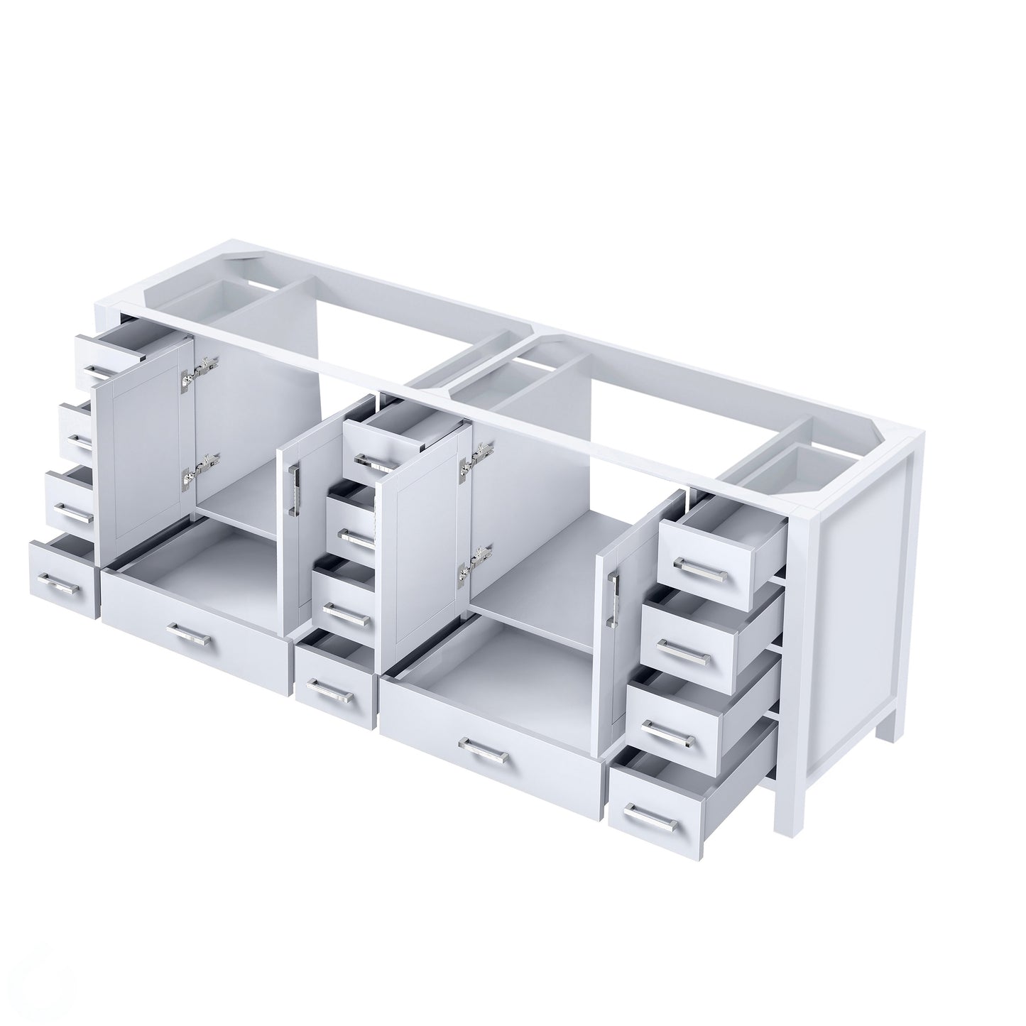 Jacques 84" White Vanity Cabinet Only