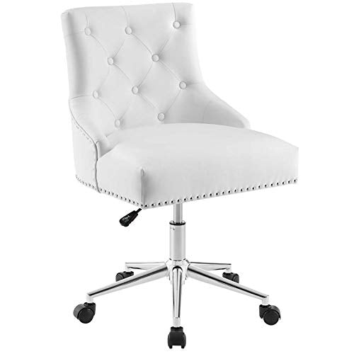 Modway Regent Tufted Button Faux Leather Swivel Office Chair with Nailhead Trim