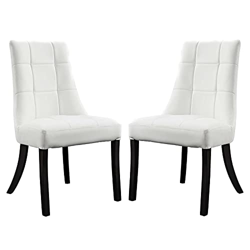 Modway Noblesse Vinyl Dining Chair Set of 2