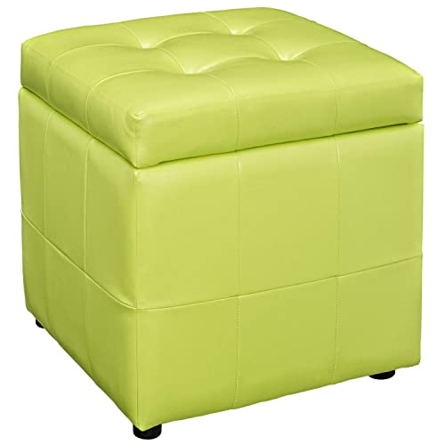 Modway Volt Storage Upholstered Vinyl Ottoman in Red