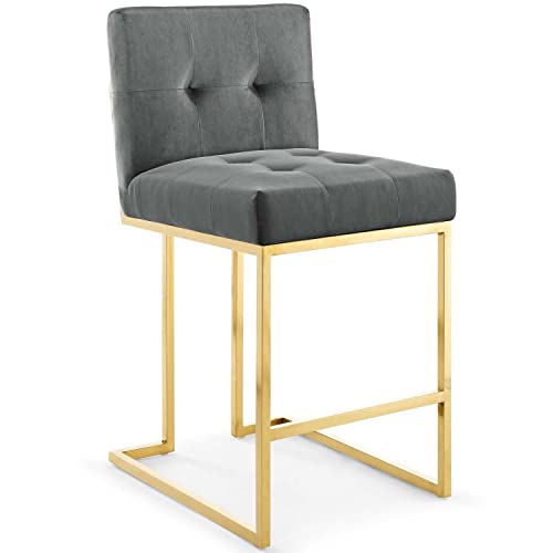 Modway Privy Stainless Steel Performance Velvet Bar Stool