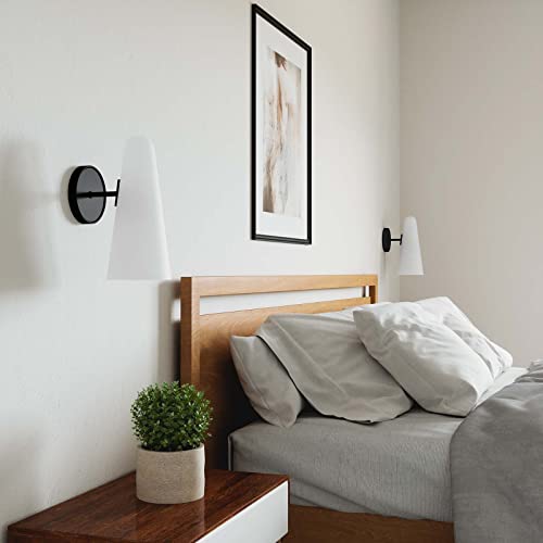 Beacon 1-Light Wall Sconce in Opal Black