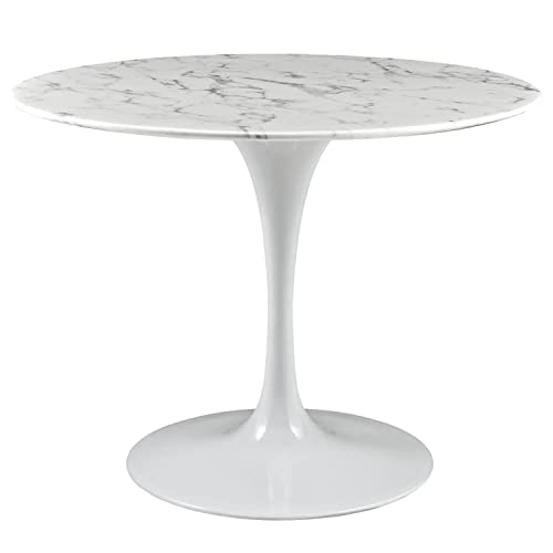 Modway Lippa Mid-Century ModernRound Artificial Marble Side Table