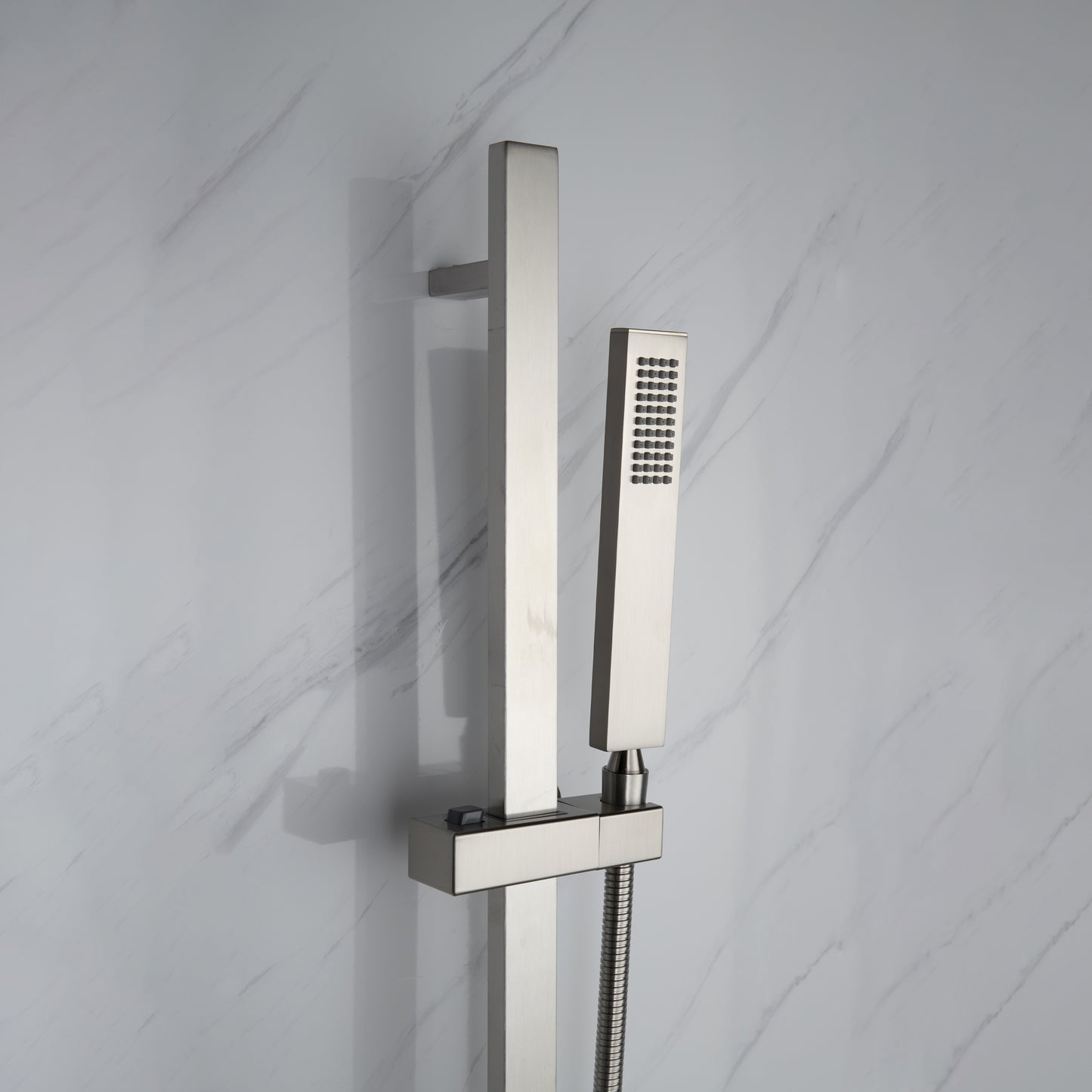 Cero Set, 8" Square Rain Shower and Handheld, Brushed Nickel