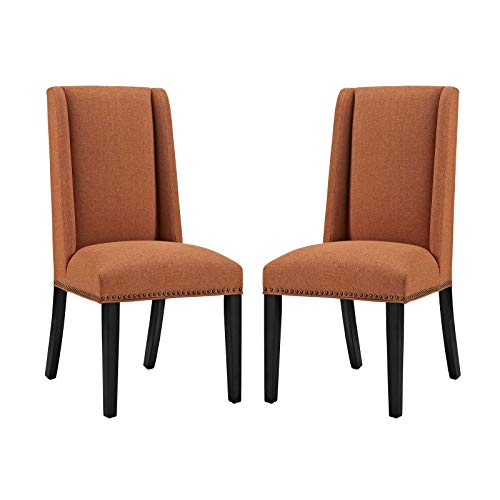 Modway Baron Modern Tall Back Wood Upholstered Fabric Parsons Kitchen and Dining Room Chair