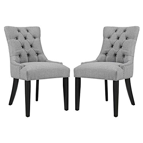 Modway Regent Modern Elegant Button-Tufted Upholstered Fabric Dining Side Chair with Nailhead Trim