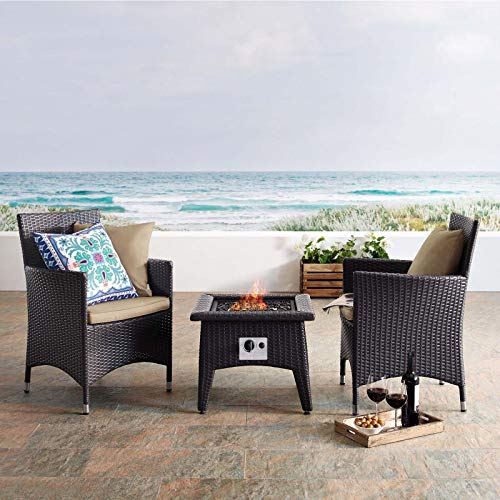 Modway EEI-3724-EXP Convene 3 Piece Set Outdoor Patio with Fire Pit,