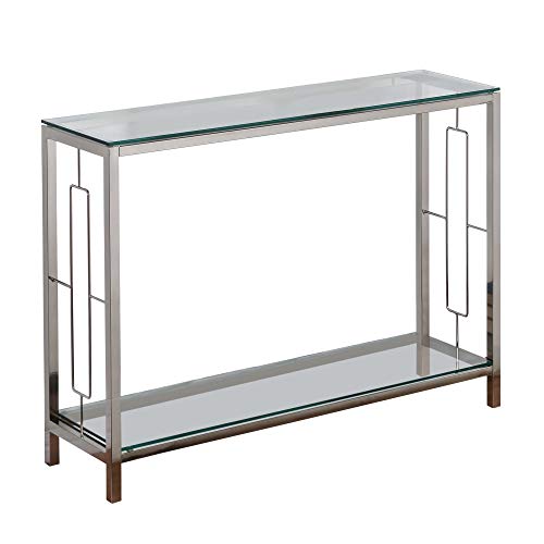 Whi Contemporary Console, Sofa, Hallway Glass and Chrome TABLE