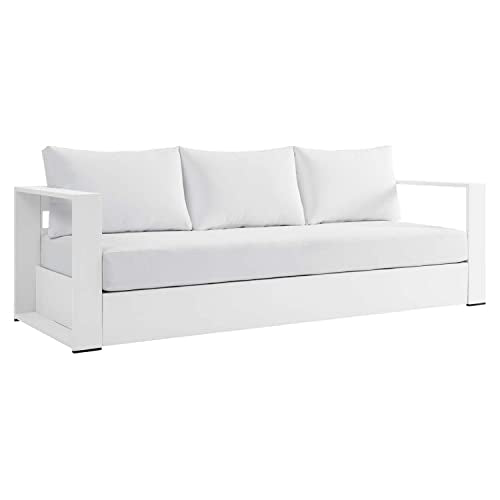 Modway Tahoe Patio Aluminum Sofa with White White Finish EEI-5676-WHI-WHI