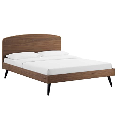 Bronwen Queen Wood Platform Bed in Walnut