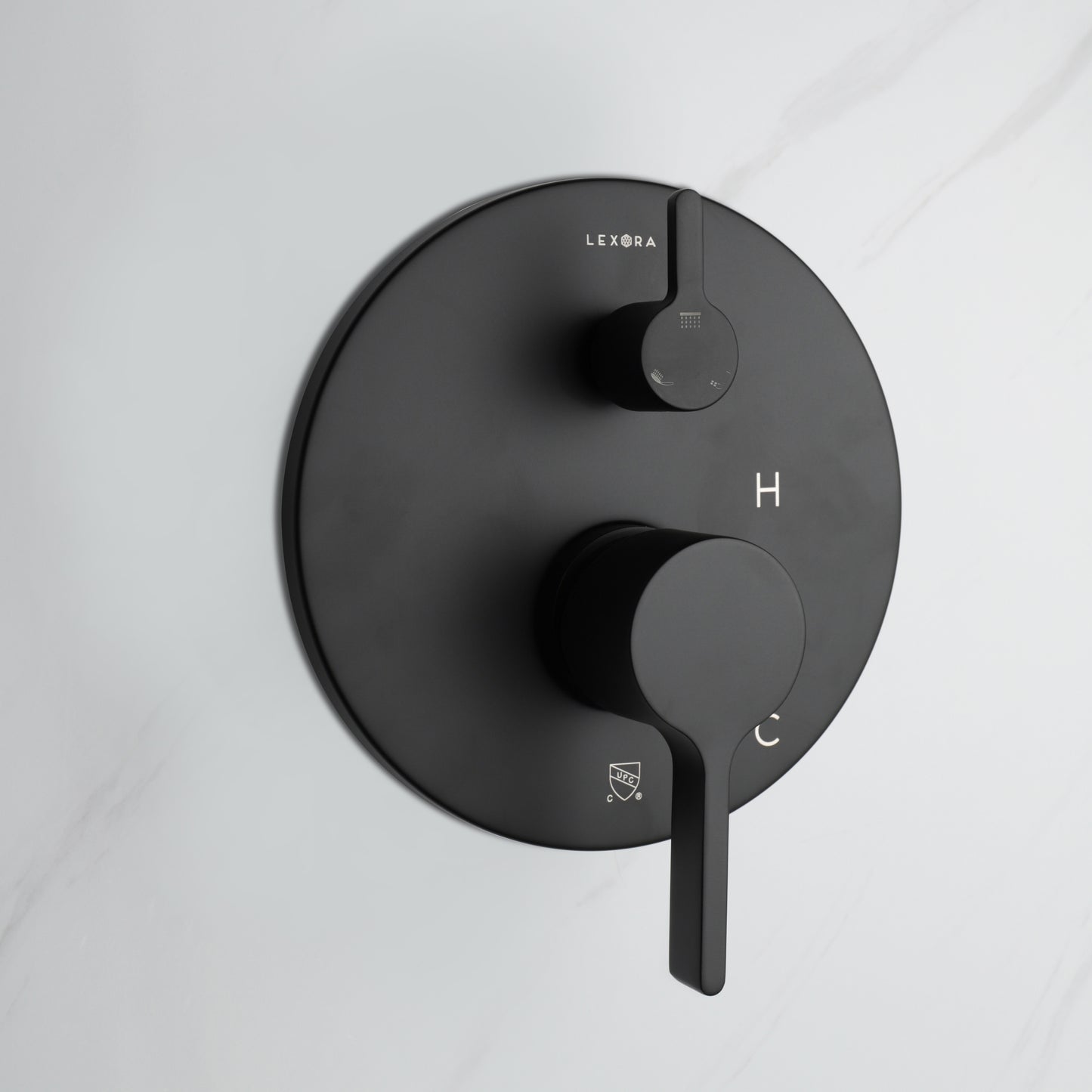 Luviah Set, 8" Round Rain Shower and Handheld, Matte Black