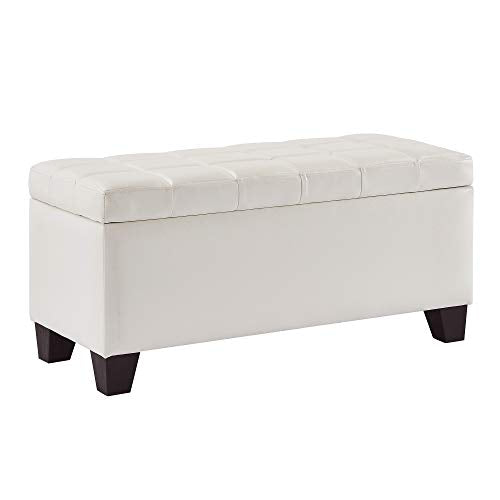 WHI , White Upholstered Storage Ottoman