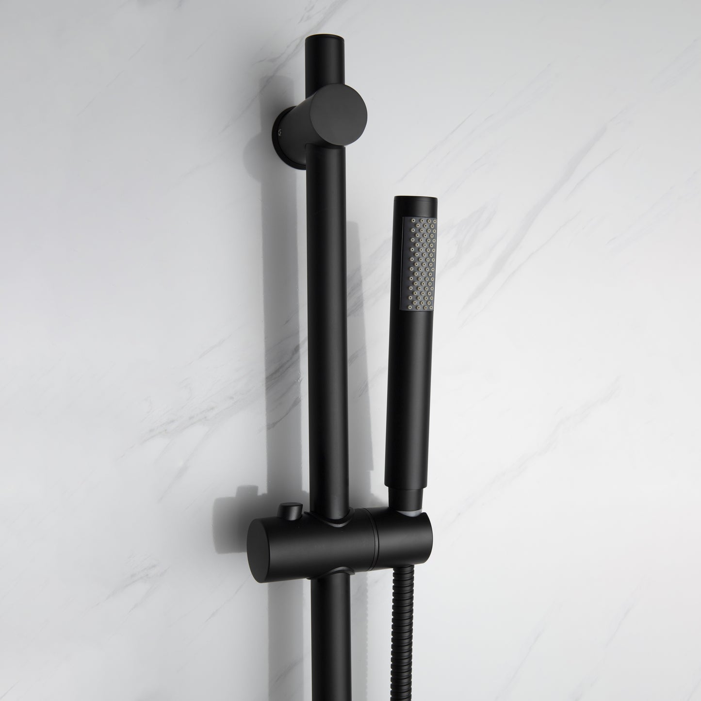 Luviah Set, 8" Round Rain Shower and Handheld, Matte Black