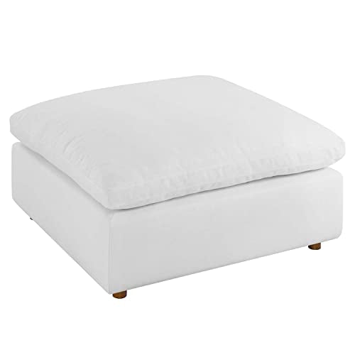 Modway Pure White Commix Down Filled Overstuffed Ottoman EEI-3318-PUW