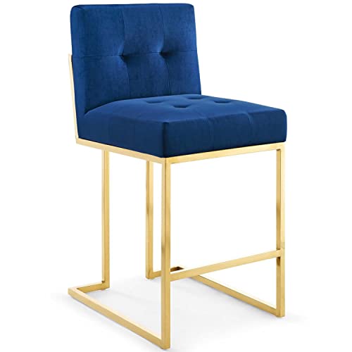 Modway Privy Stainless Steel Performance Velvet Bar Stool