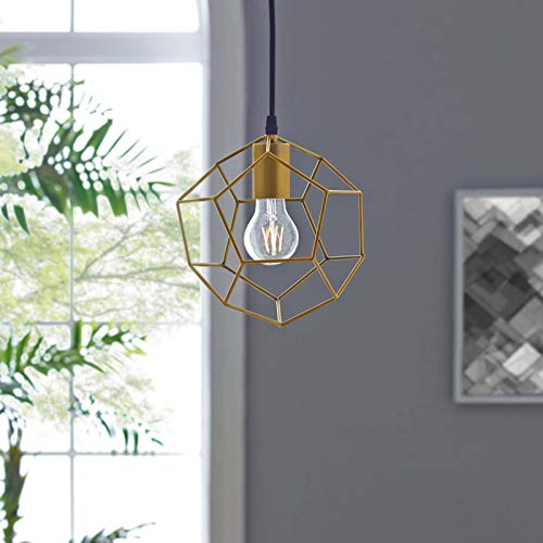 Modway Pique Geometric Rose Gold Stainless Steel Metal Pedant Light Ceiling Lighting Fixture In