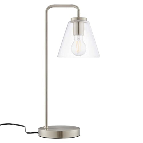 Modway Element Contemporary Glass/Iron/PVC Table Lamp in Satin Nickel