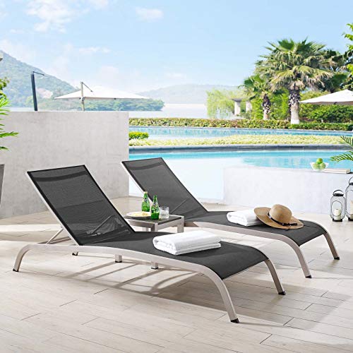 Modway Savannah Outdoor Patio Mesh Chaise Lounge Chair in White