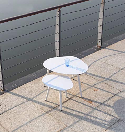 Whiteline Modern Living ST1601L-WHT White Rowan Side Table, Kidney Shape Aluminum, Small or Large