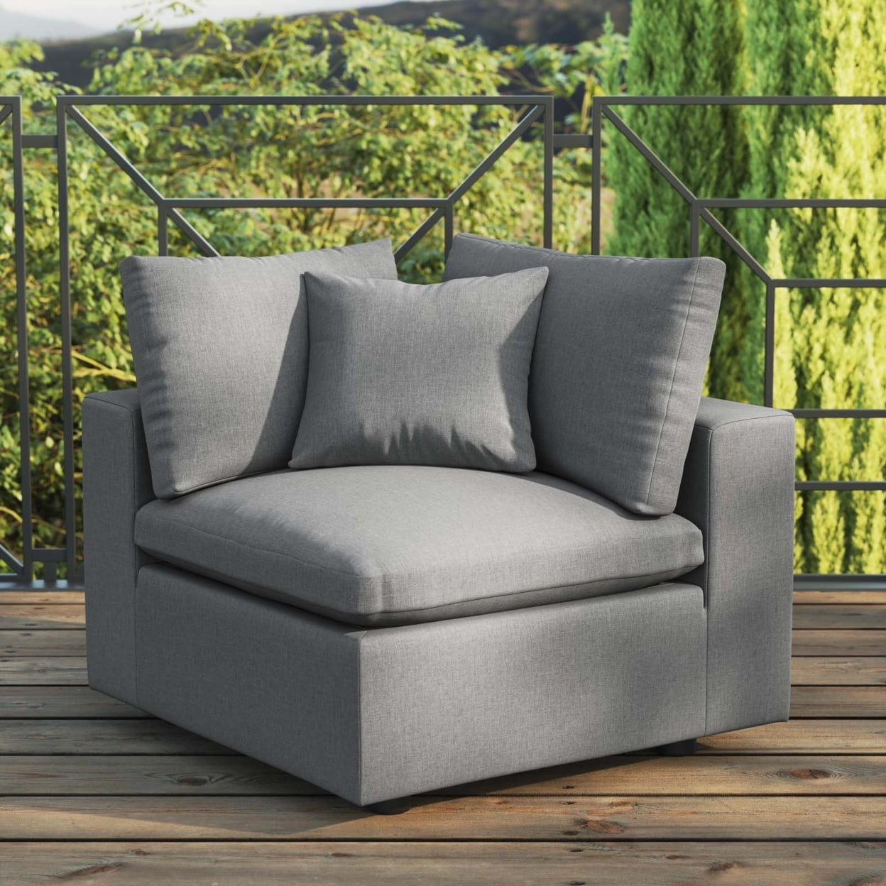 Commix Overstuffed Outdoor Patio Corner Chair-EEI-4904