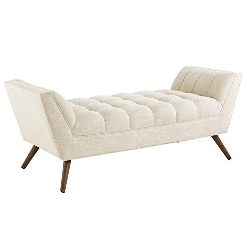 Modway Response Mid-Century Modern Bench Large Upholstered Fabric
