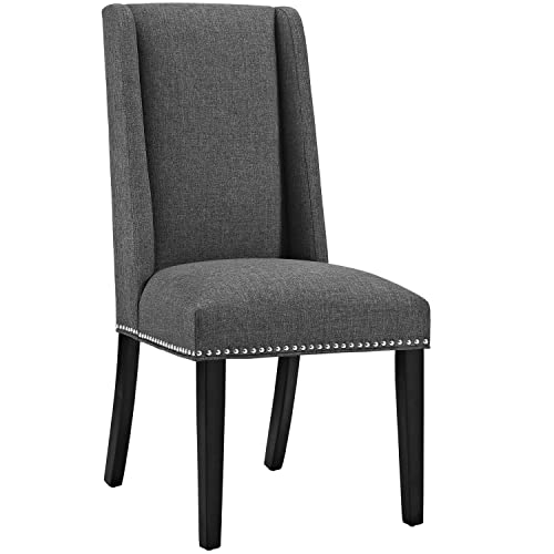 Modway Baron Modern Tall Back Wood Upholstered Fabric Parsons Kitchen and Dining Room Chair