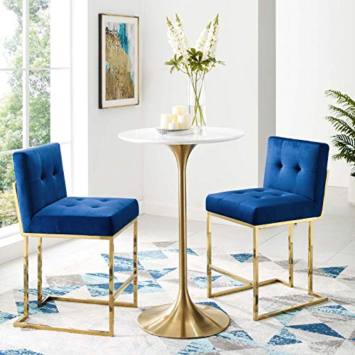 Modway Privy Stainless Steel Performance Velvet Counter Stool