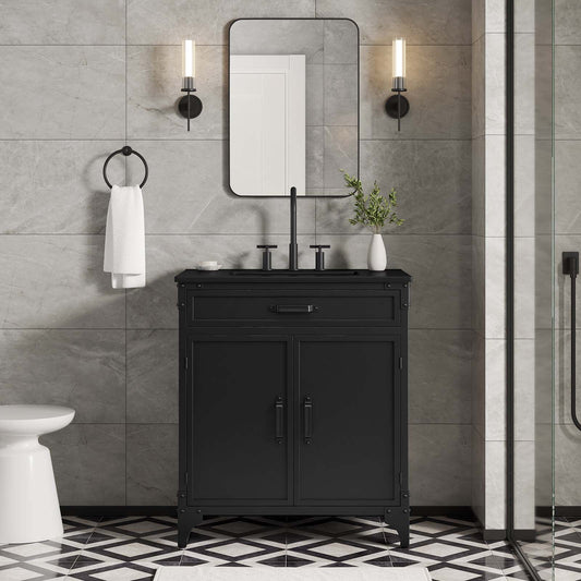 Modway Steamforge 30" Bathroom Vanity in Black Black