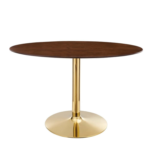 Verne 48" Oval Dining Table Gold Walnut