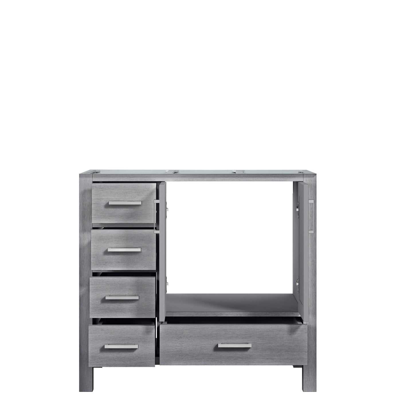 Jacques 36" Distressed Grey Vanity Cabinet Only - Right Version