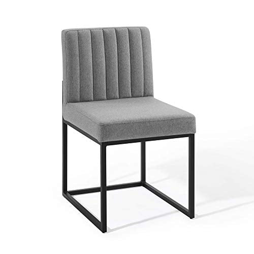 Modway Carriage Channel Tufted Sled Base Upholstered Fabric Dining Chair