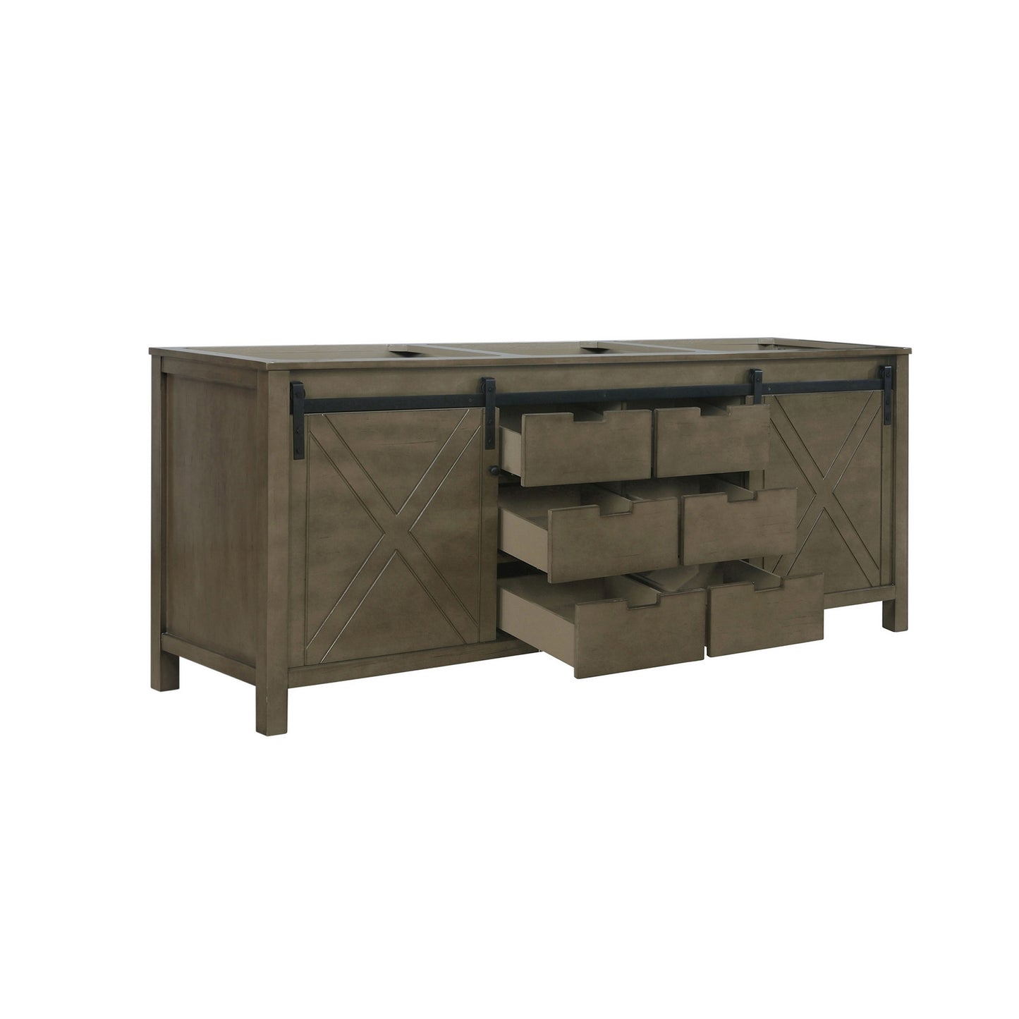 Marsyas 84" Rustic Brown Vanity Cabinet Only