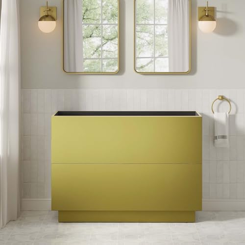 Quantum Modern Bathroom Vanity in Gold-Sink Basin Not Included